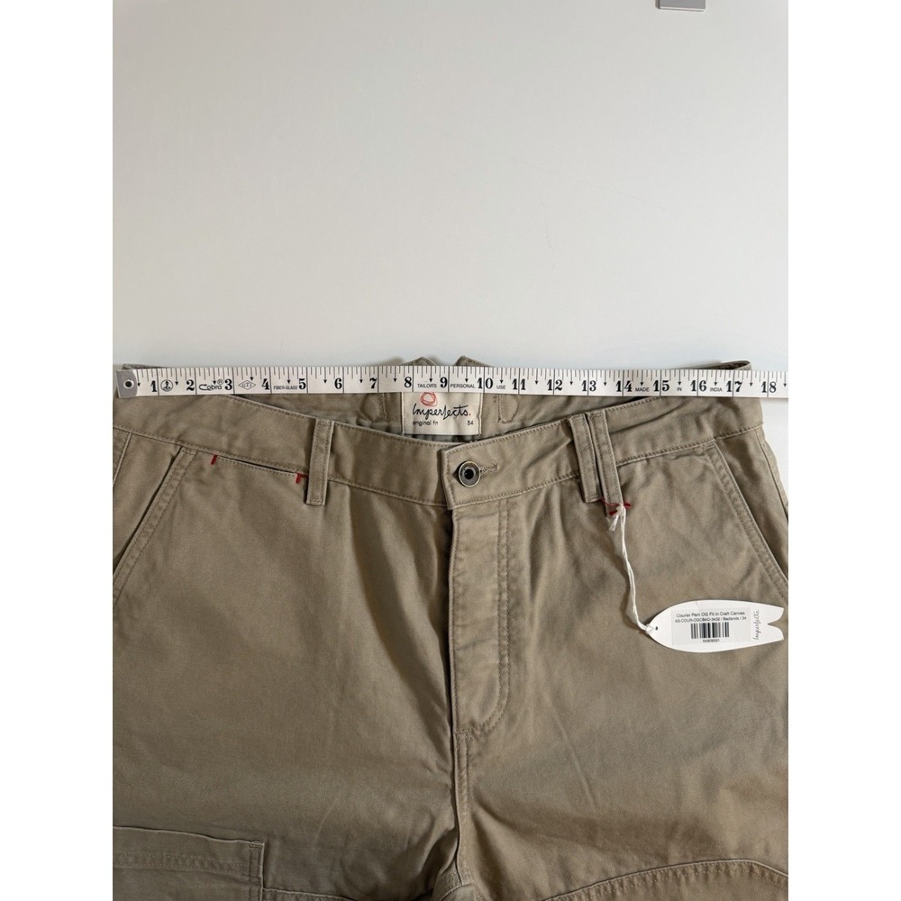 New Imperfects Courier Pants OG Fit 34X32 Badlands Beige Utility Canvas NWT - Picture 10 of 16